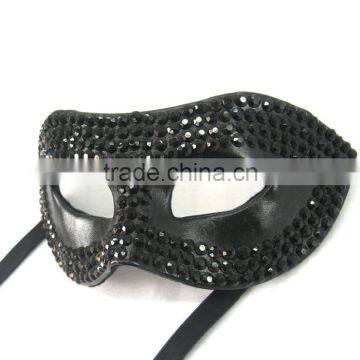 Hand-painted Green Leaf Pulp Half Face Halloween Costume Carnival Party Mask photo-6