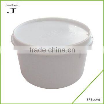 High quality sealed cheap round PP white plastic 3F bucket