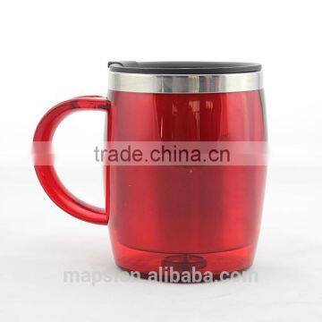 Hot stainless steel coffee mug with handle