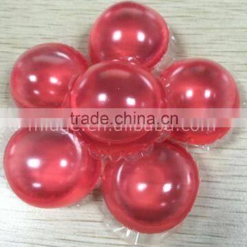 colorful laundry capsules liquid pods soluable film