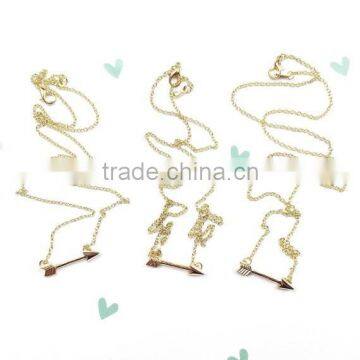 14k Gold Necklace With Arrow Pendant Delicate Arrow Necklace