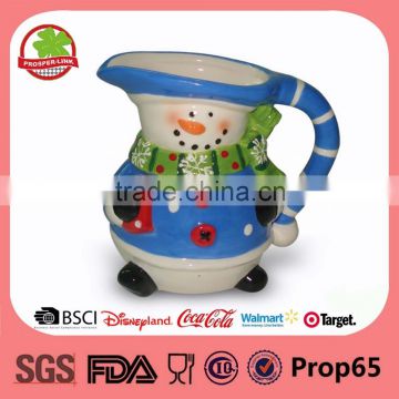 Christmas ceramic snowman water pitcher