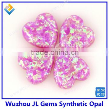 OP10 Synthetic Opal Heart Cabochon Shape Opal Pendants