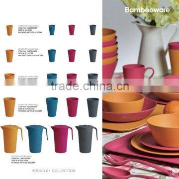 Biodegradable ,orange color natural bamboo fibre pitcher,milk jug                        
                                                Quality Choice