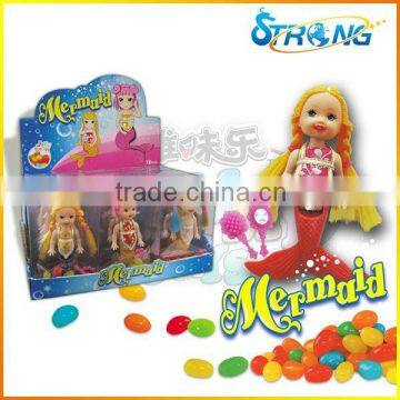 Mermaid Doll toys with jelly bean candy for girl