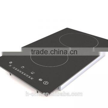 Double burner induction cooker with half-bridge drive