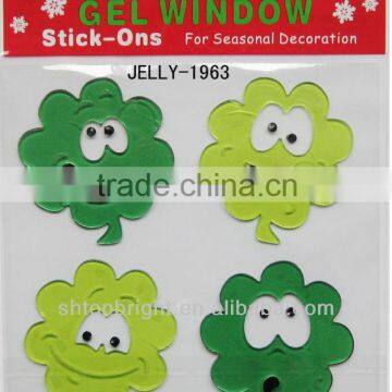 2013 funny gel stickers, St. Pat's Day,size 20*20*0.3cm, conform to EN71