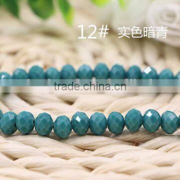 Solid Midnight Blue 2mm to 12mm AAA Quality Wholesales Loose Jade Crystal Facted Roundelles Glass Beads for Jewelry Cheapest