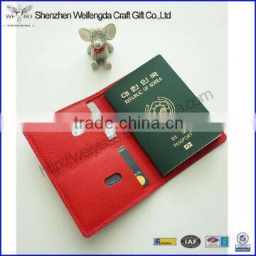 custom rose red passport cover PU leather passport /card holder