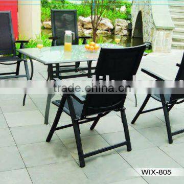 outdoor folding chair with rectangle glass table