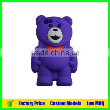 Purple bear Custom Silicone 3d phone back cover case for Oppo N1 mini phone back cover