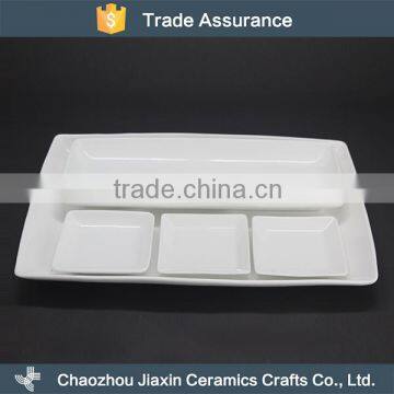 Good quality restaurant used white ceramic snack dish set