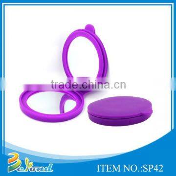 Eco-friendly woman travel folded mini fashion silicone mirror