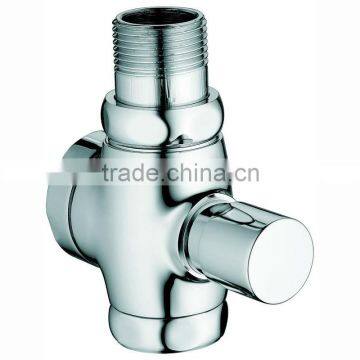 High Quality Brass Pressure Toilet Flush Valve, Self Closing Valve, Chrome Finish and Wall Mounted