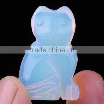 Hot seller opal glass cat carving gemstone cat