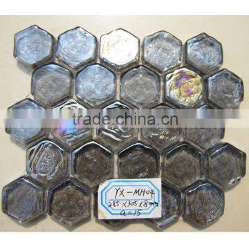 modern house building materials grey coloured glaze hexagon mosaic tile