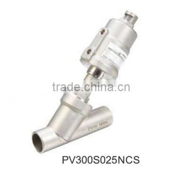 45 degree piston renewable pneumatic welded angle seat valve