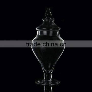 Handblown large beautiful customized storage jar with lid glassware producer factory promotion