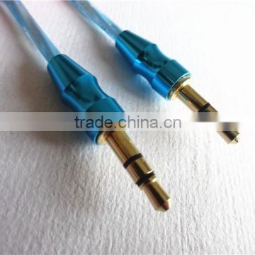 high quality gold-plated audio/DC3.5m to DC3.5mm ransparent cable