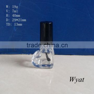 mini heart design 5ml glass nail polish bottle with cap brush                        
                                                Quality Choice