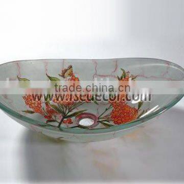 Colorful Bathroom Glass Washbasin