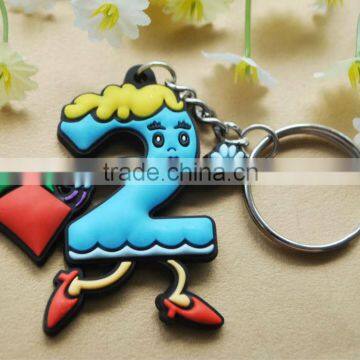 customized soft pvc rubber keychain, 2D/3D rubber keyring, silicone shaped pvc key chain