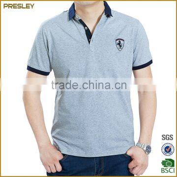 Men's Cheap Long Sleeve Jersey Polo Shirt With Contrast Woven Collar Customized Polo Shirt