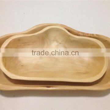 Special Shape Wooden Eco-friendly Fruit Tray, Kids Dinner Plate ,Western Food Storage Tray photo-3