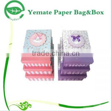 custom printed rectangle paper cardboard girl's headband packaging box with silk bowknot