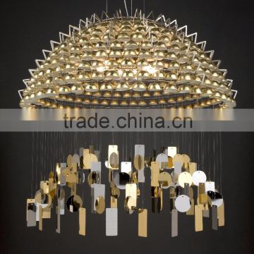 Modern Chrome Finished Bowl Shaped Pendant Chandelier