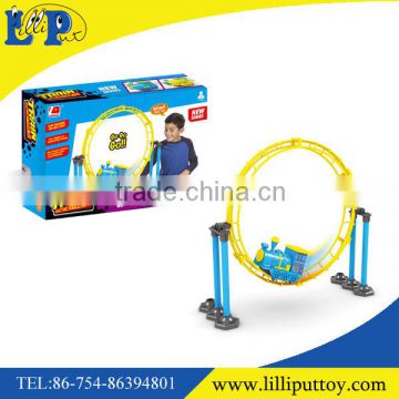 B/O electric kids plastic roller coaster toy with light