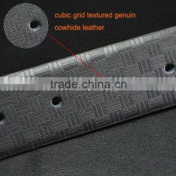 Cubic Grid Textured Genuine Cowhide Leather Mens Western Belts photo-6