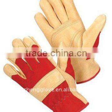 Natural pig leather working glove