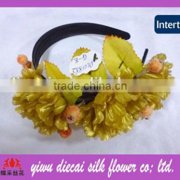 Xmas gold tinsel flower headbands