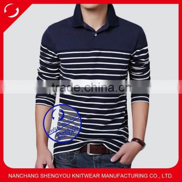 fashion 95 cotton 5 spandex yarn dyed polo t shirt for men