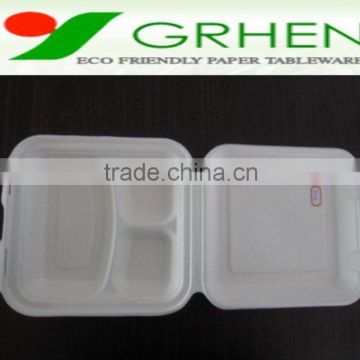 Disposable food container 3-partition,eco-friendly food boxes,paper food tray