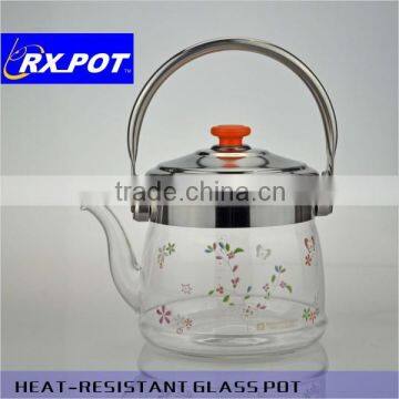 High sense and high quality pyrex glass tea pot for wholesales, OEM also available Coffee Pot 1500M