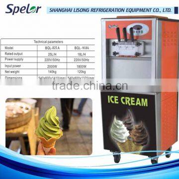 Precooling Syetem New Surface Appearance Three Nozzles Ice Cream Machine