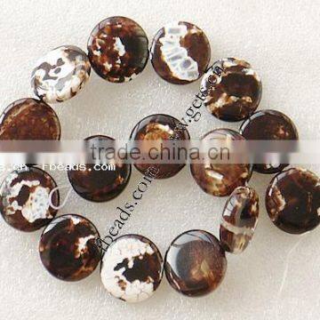 Flower Agate Flat Round Agate Beads Bangles