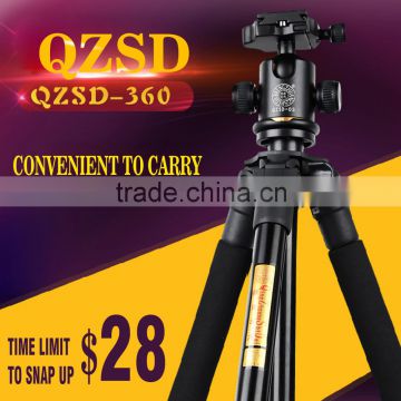 Q360 DSLR and digital Camera tripod with universal hydraulic damping head, portable compact golden tripod stand wholesale price