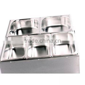 Kitchen Equipment Table-Top Stainless Steel Electric Buffet Food Warmer Bain Marie for Restaurant.