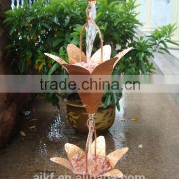 8feet Lily Hammered Copper Rain Chains