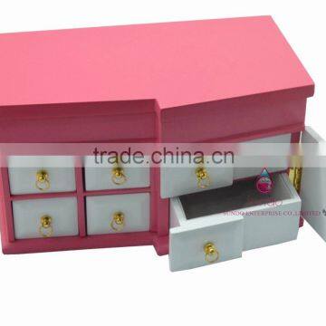 Cute Pink Jewelry Gift Cabinet With Mirror photo-4
