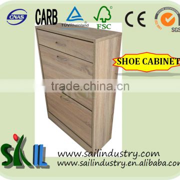 cheap price MDF 3 door wooden shoe cabinet/shoe rack                        
                                                                                Supplier's Choice