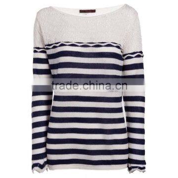 Custom long sleeve stripe sweater
