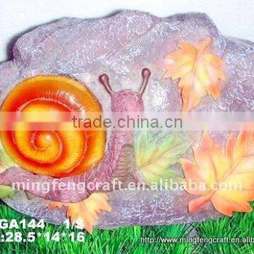 Polyresin Snail With Leave Solar Light Decoration Craft