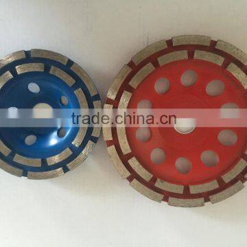 7"inch Double Row Cup Grinding Wheel Cold Pressed for Granite, Marble, Conrete