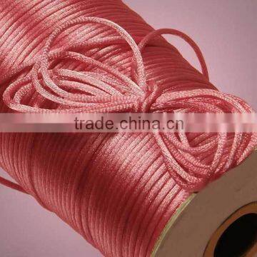 Satin cord Jewelry making supplies-dark pink color china knot satin cord for jewelry DIY making and craft supplies