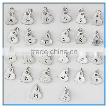 Yiwu Meise Stainless Steel Alphabet Heart Charm