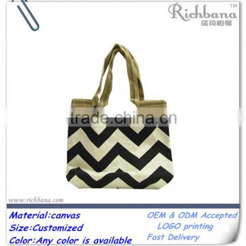 reusable canvas chevron bag wholesale